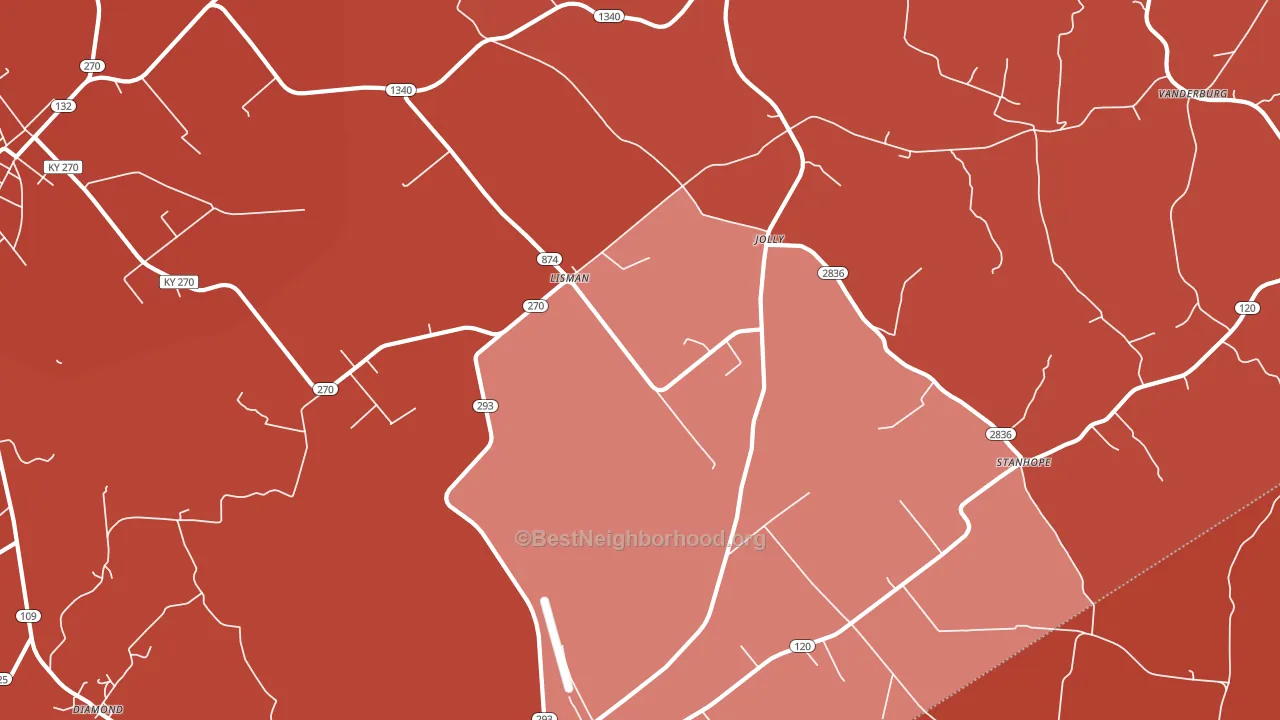 Lisman, KY block-group political-lean map