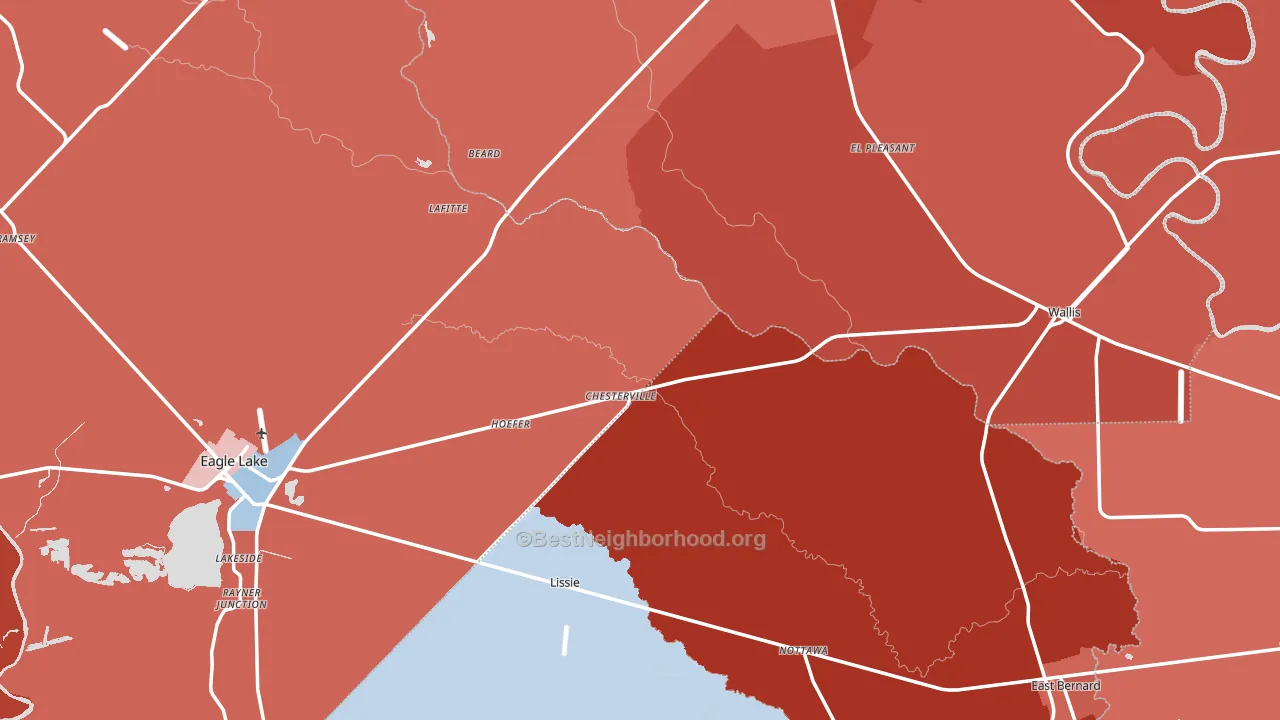 Lissie, TX block-group political-lean map