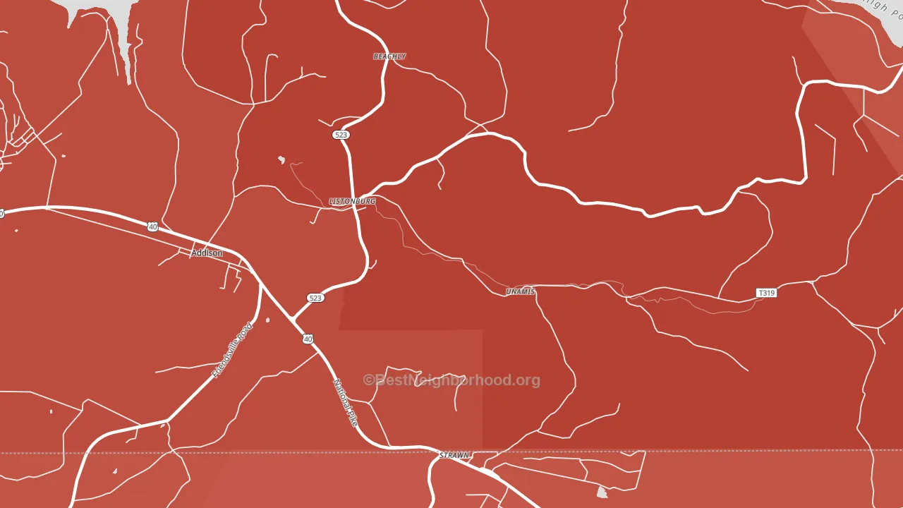 Listonburg, PA block-group political-lean map