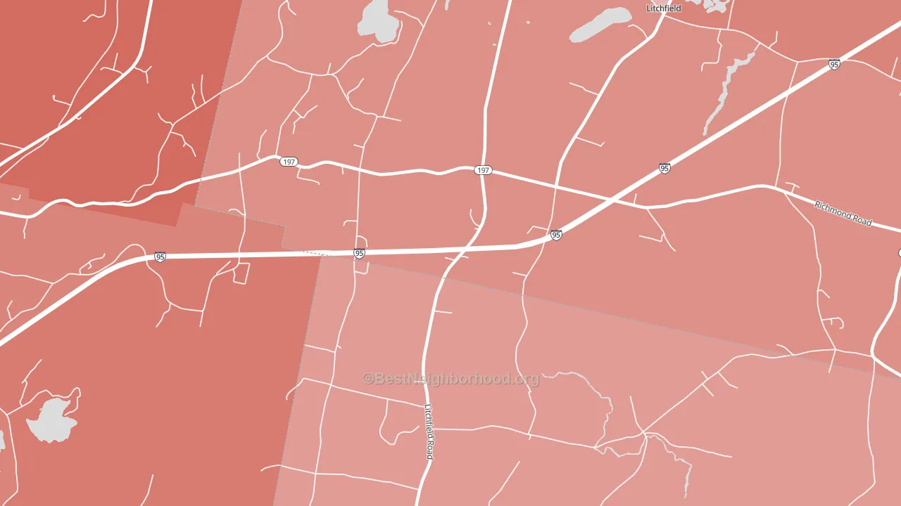 Litchfield Corners, ME block-group political-lean map