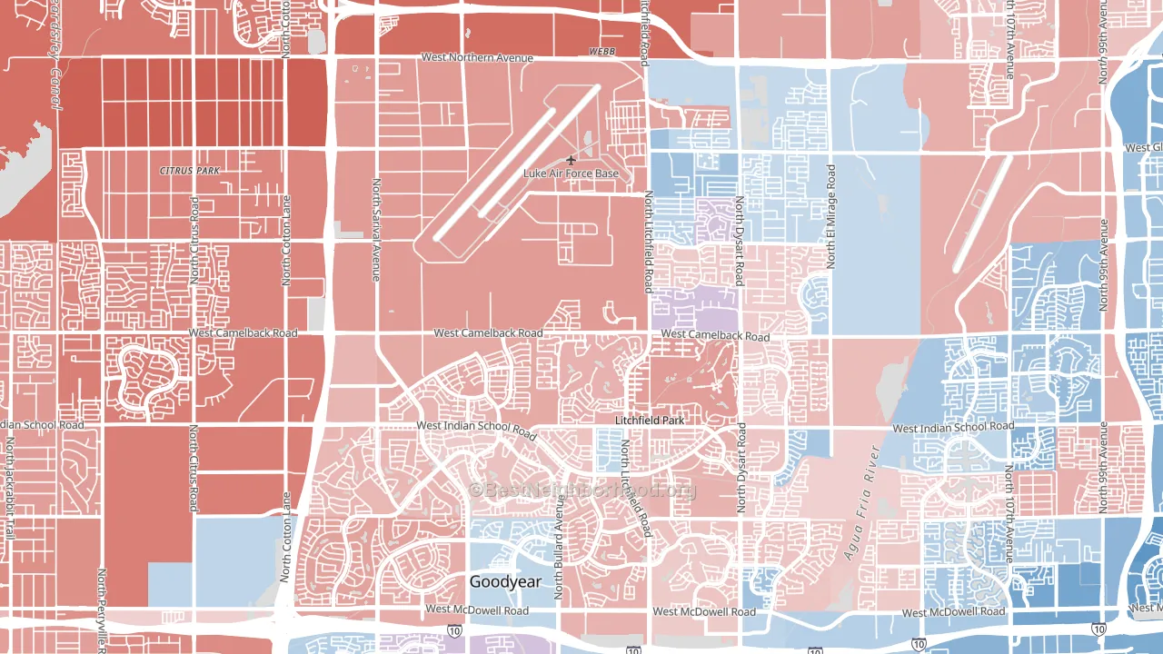 Litchfield Park, AZ block-group political-lean map