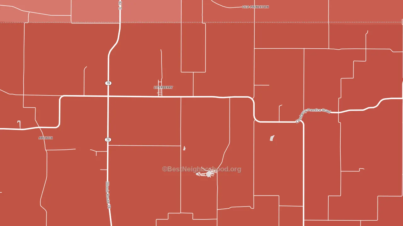 Literberry, IL block-group political-lean map