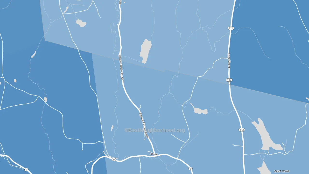 Lithia, MA block-group political-lean map