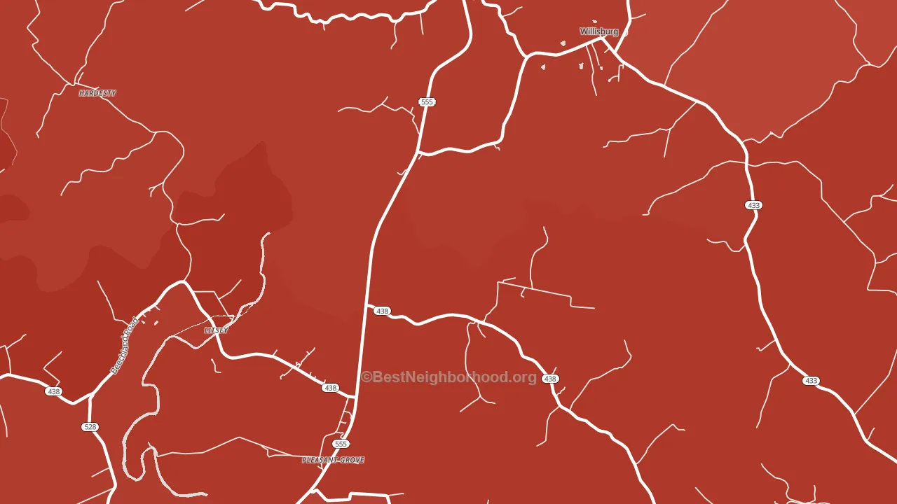 Litsey, KY block-group political-lean map
