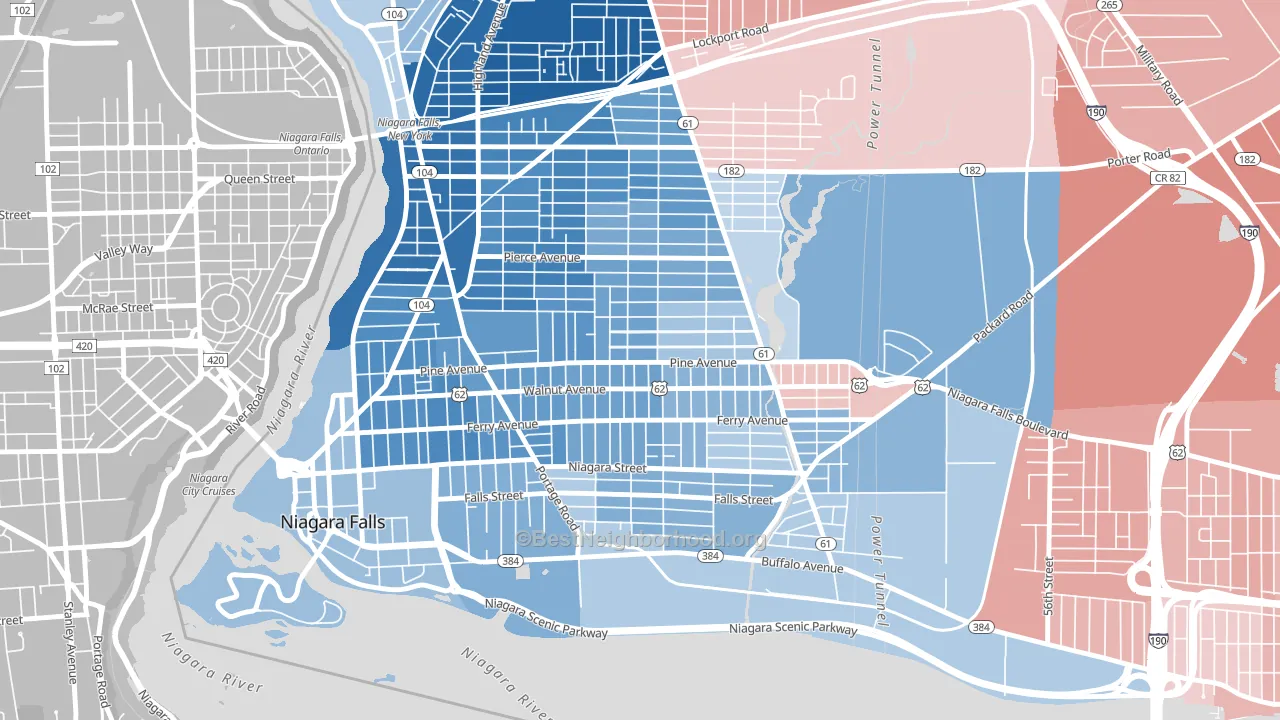 Litte Italy, Niagara Falls, NY block-group political-lean map