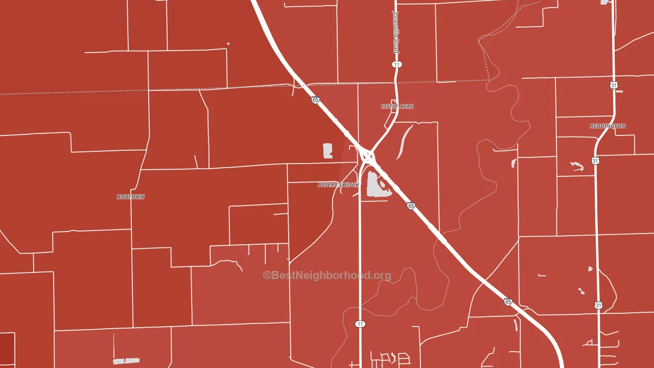 Little Acre, IN block-group political-lean map