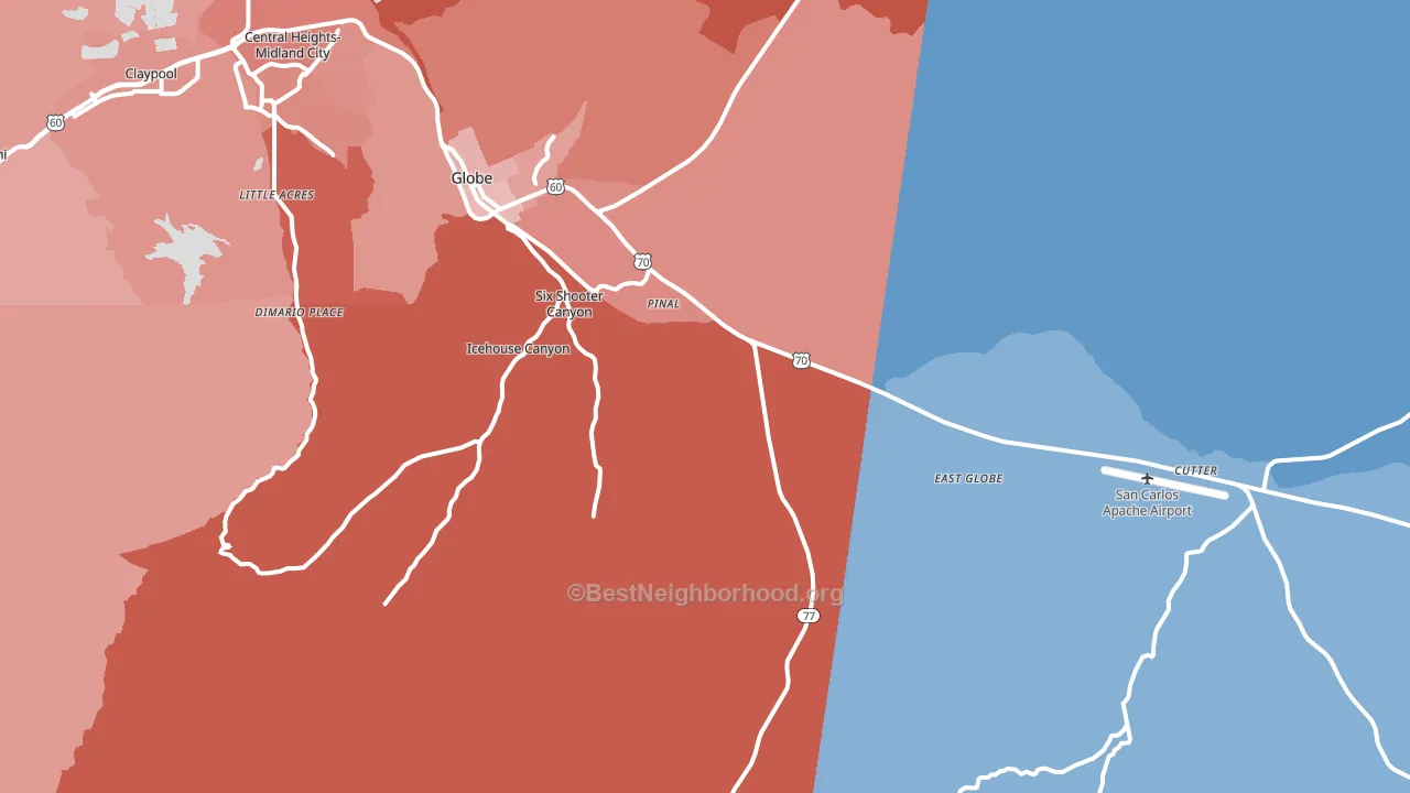 Little Acres, AZ block-group political-lean map