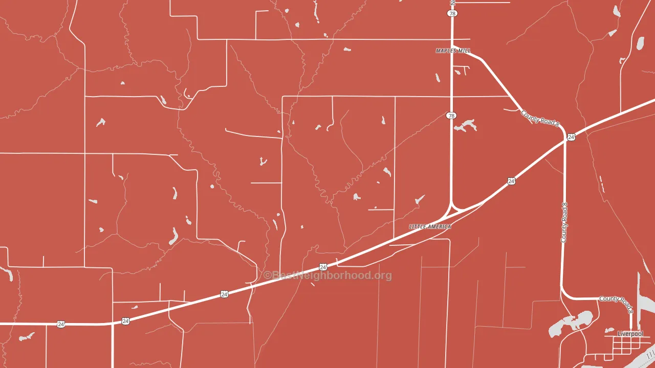 Little America, IL block-group political-lean map