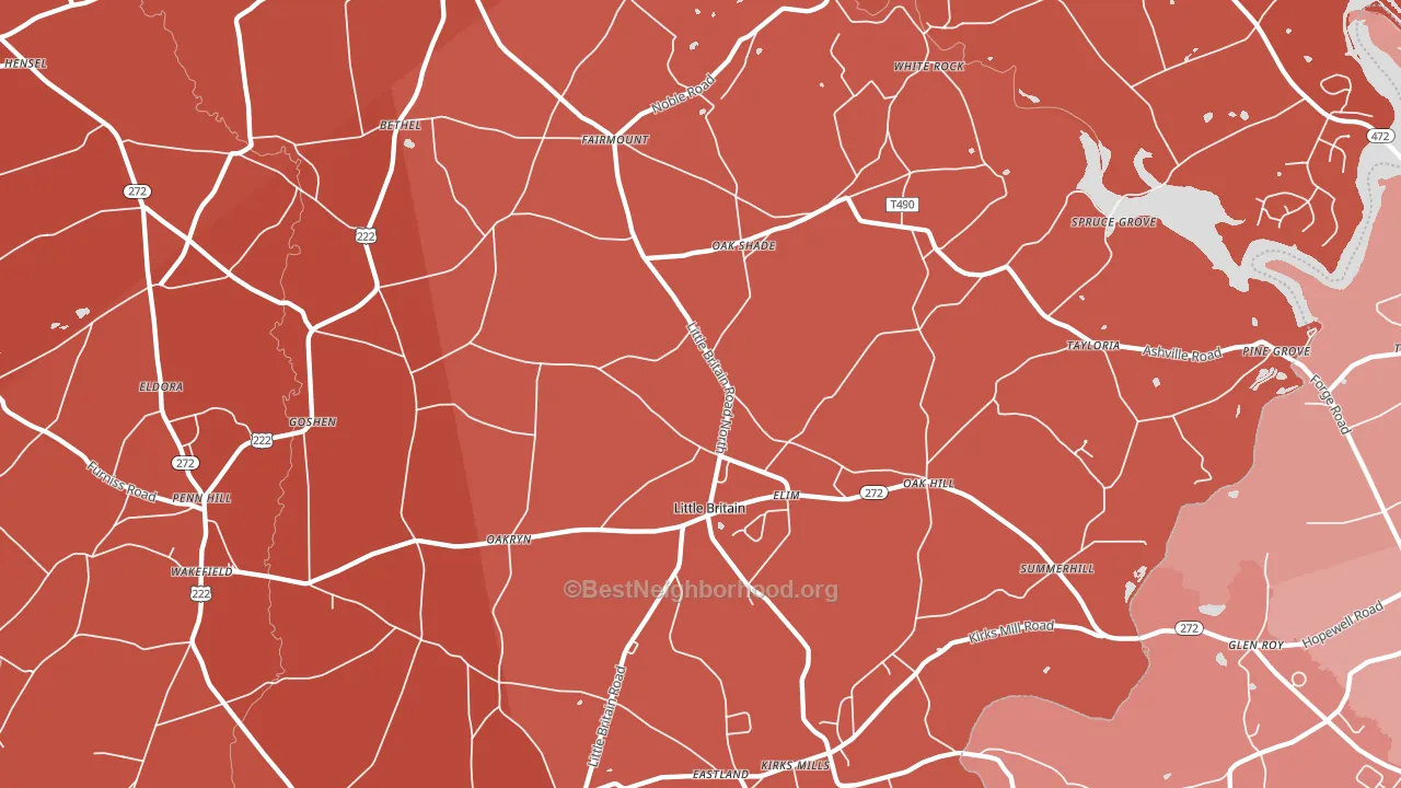 Little Britain, PA block-group political-lean map