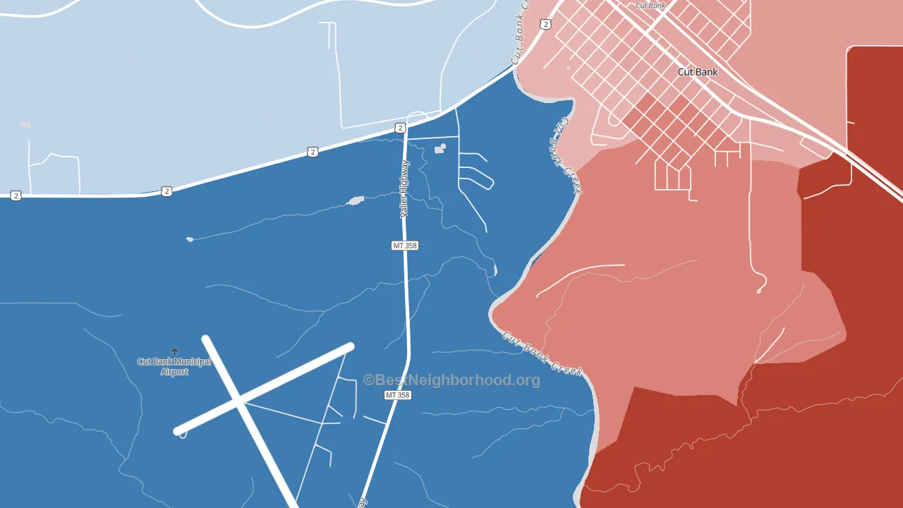 Little Browning, MT block-group political-lean map