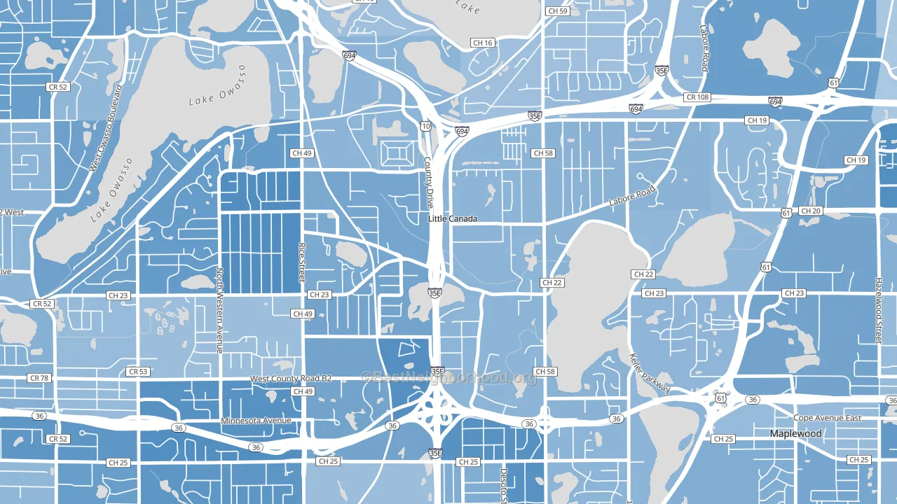 Little Canada, MN block-group political-lean map