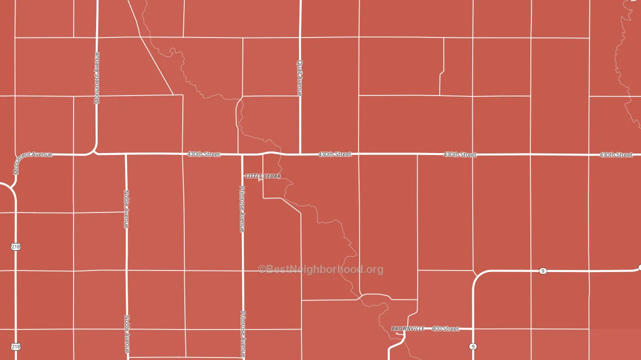 Little Cedar, IA block-group political-lean map