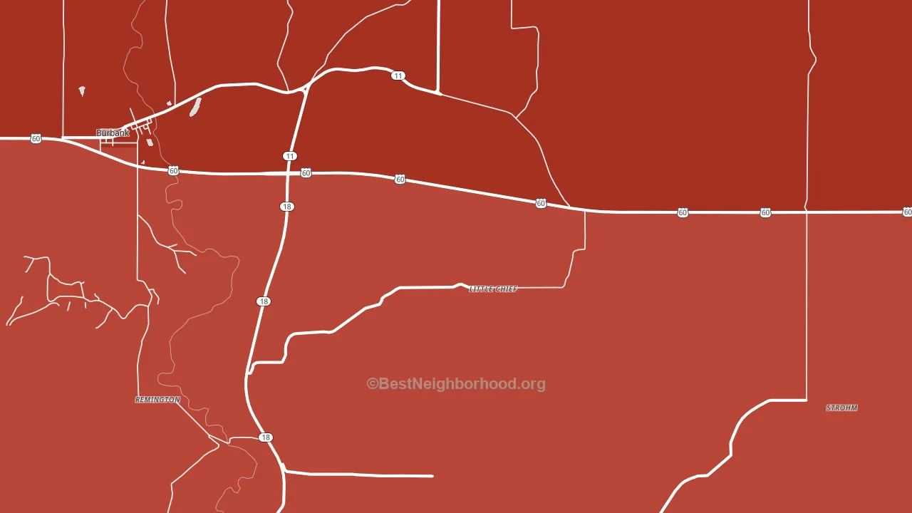 Little Chief, OK block-group political-lean map