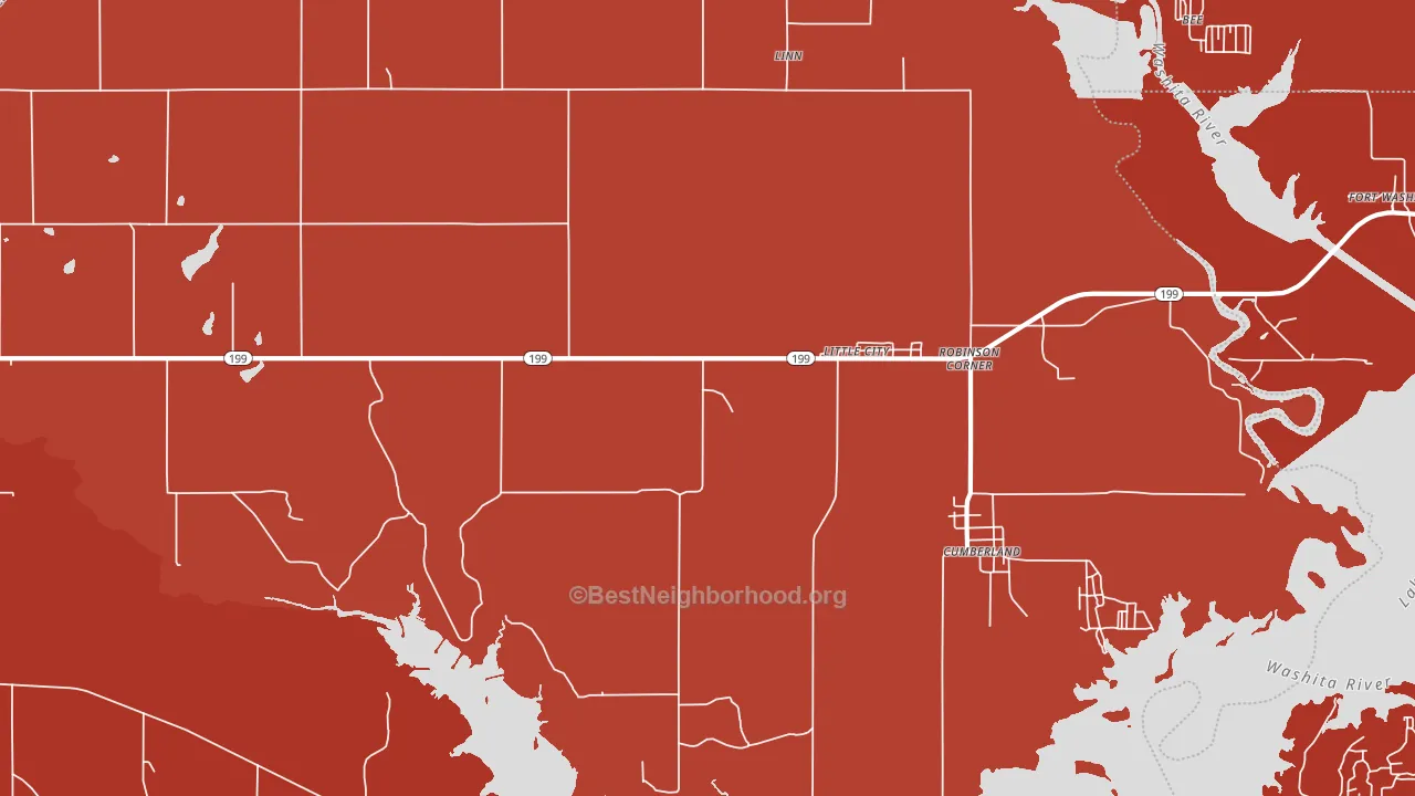 Little City, OK block-group political-lean map