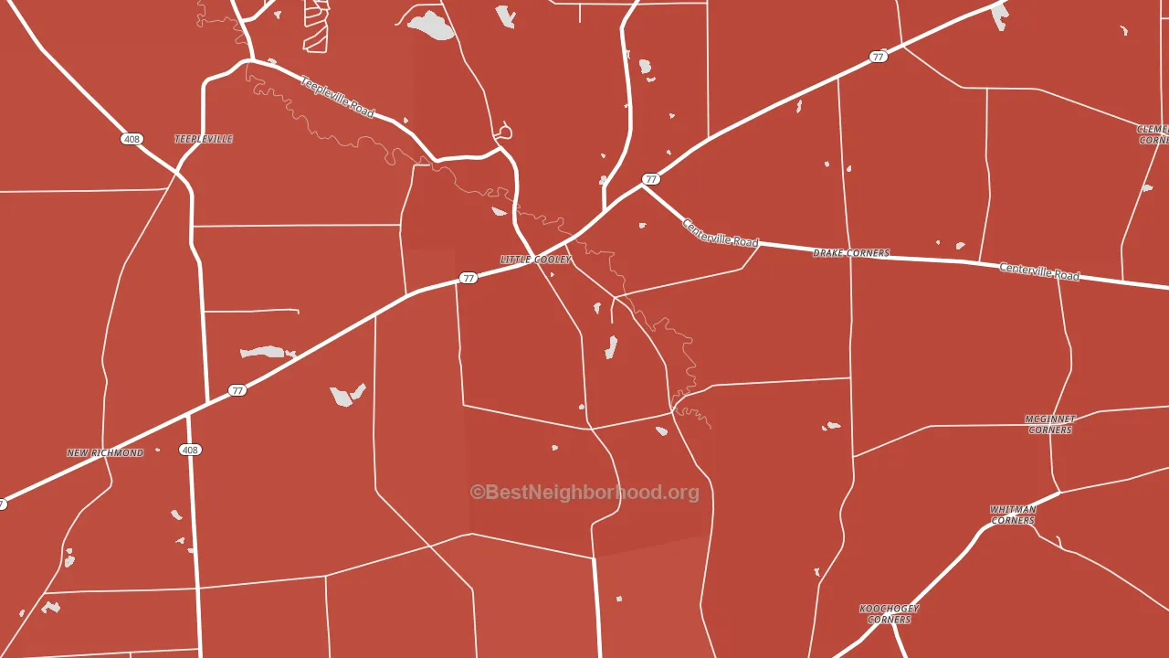 Little Cooley, PA block-group political-lean map