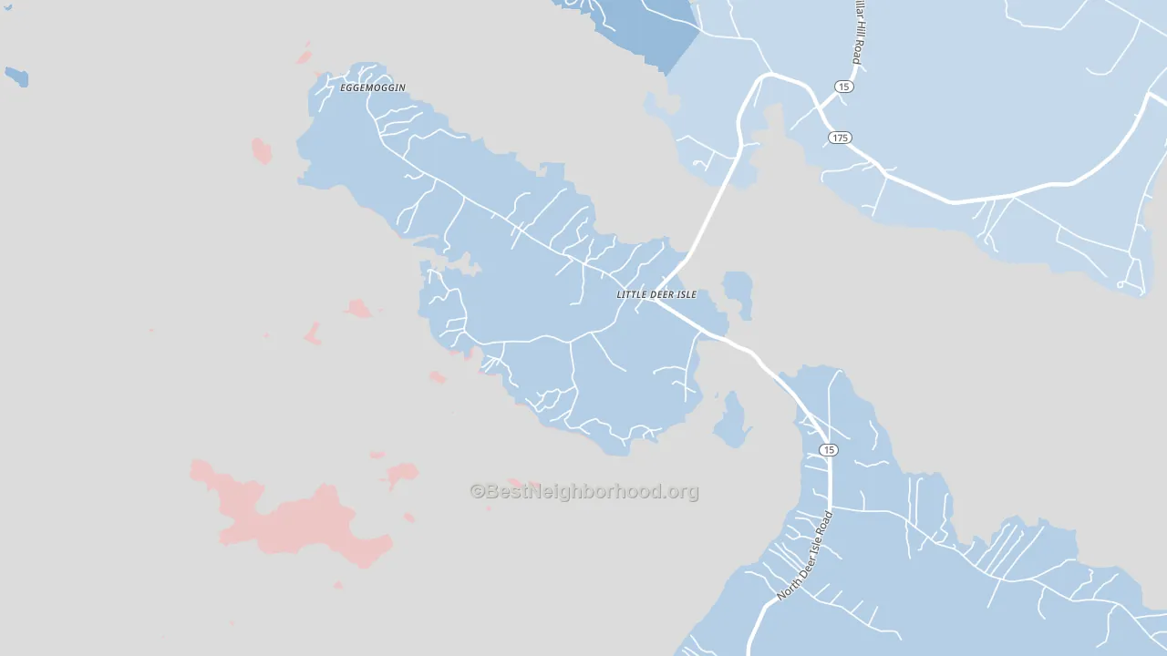 Little Deer Isle, ME block-group political-lean map
