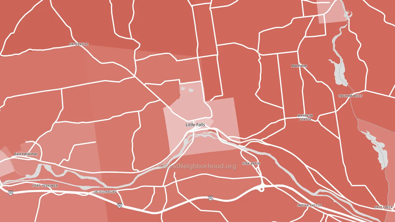 Little Falls, NY block-group political-lean map