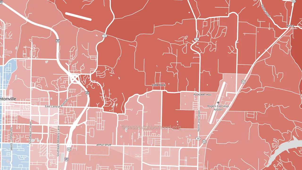 Little Flock, AR block-group political-lean map