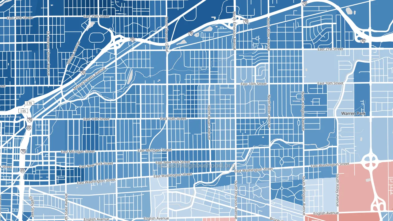 Little Flower, Indianapolis, IN block-group political-lean map