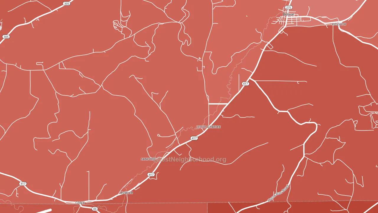 Little Genesee, NY block-group political-lean map