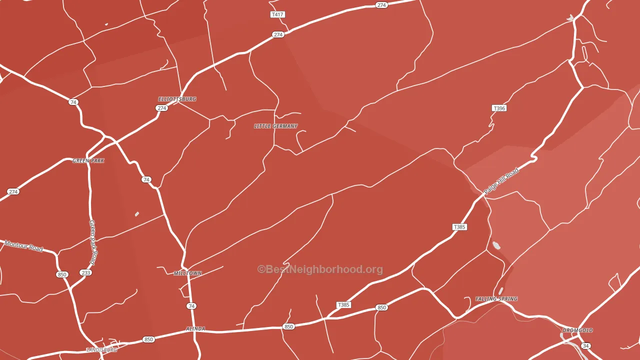 Little Germany, PA block-group political-lean map