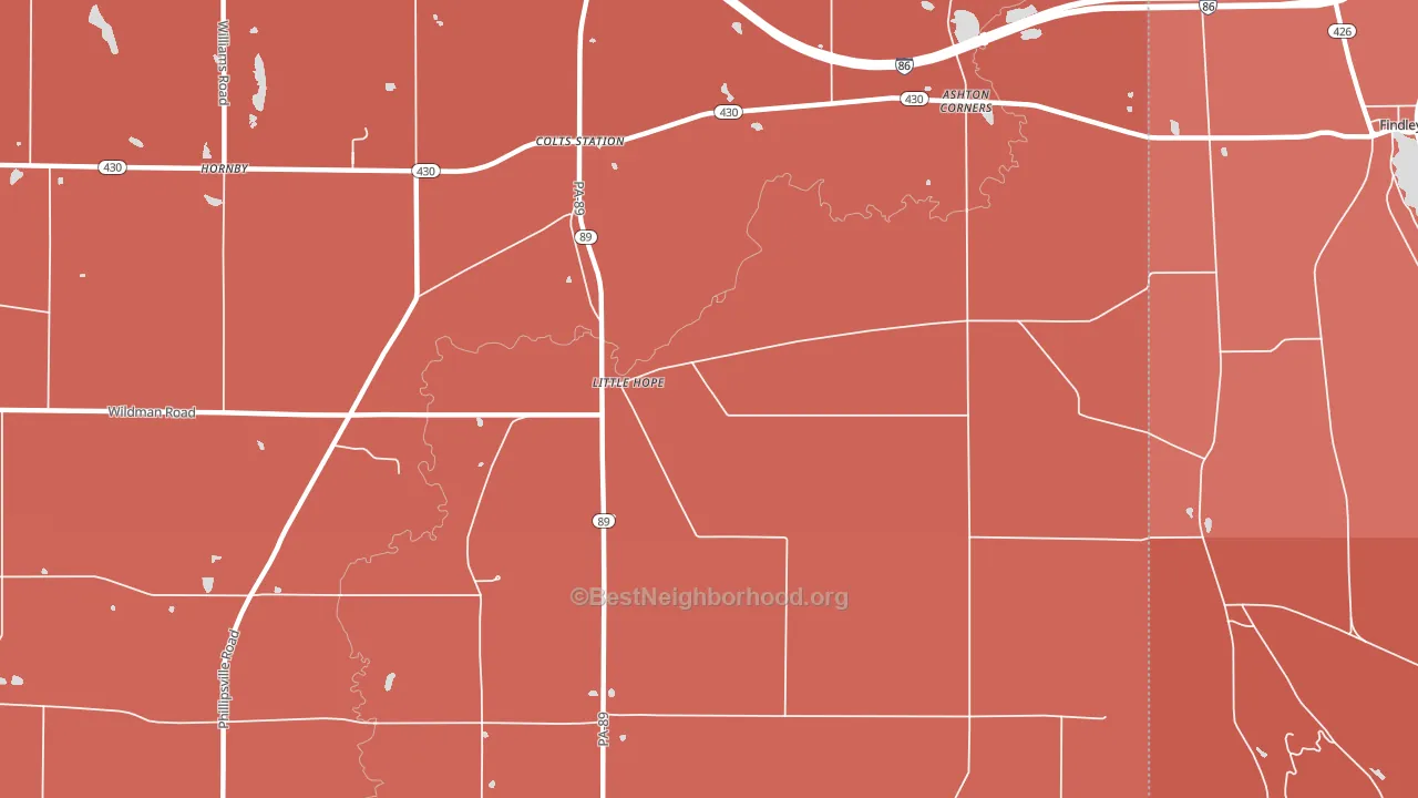 Little Hope, PA block-group political-lean map