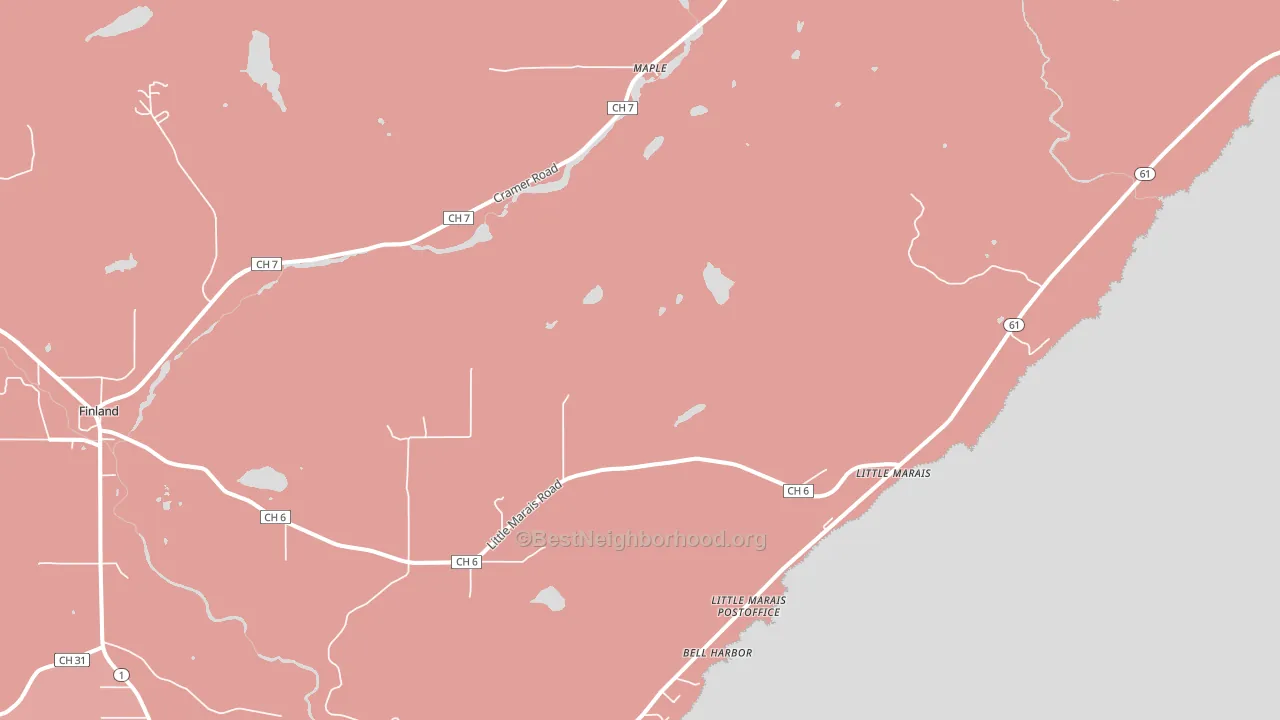 Little Marais, MN block-group political-lean map
