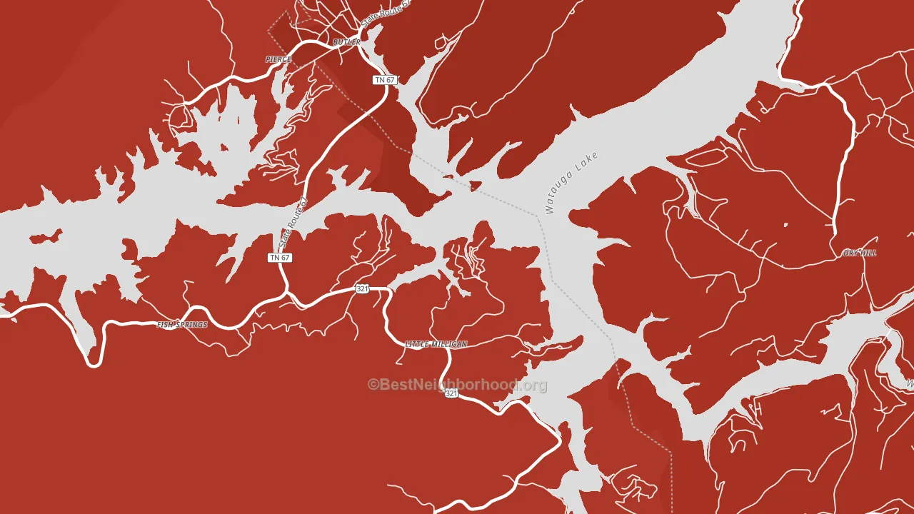 Little Milligan, TN block-group political-lean map