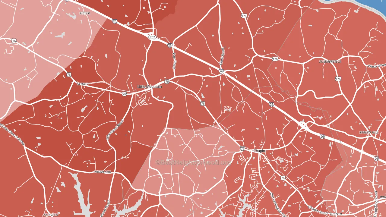 Little Mountain, SC block-group political-lean map