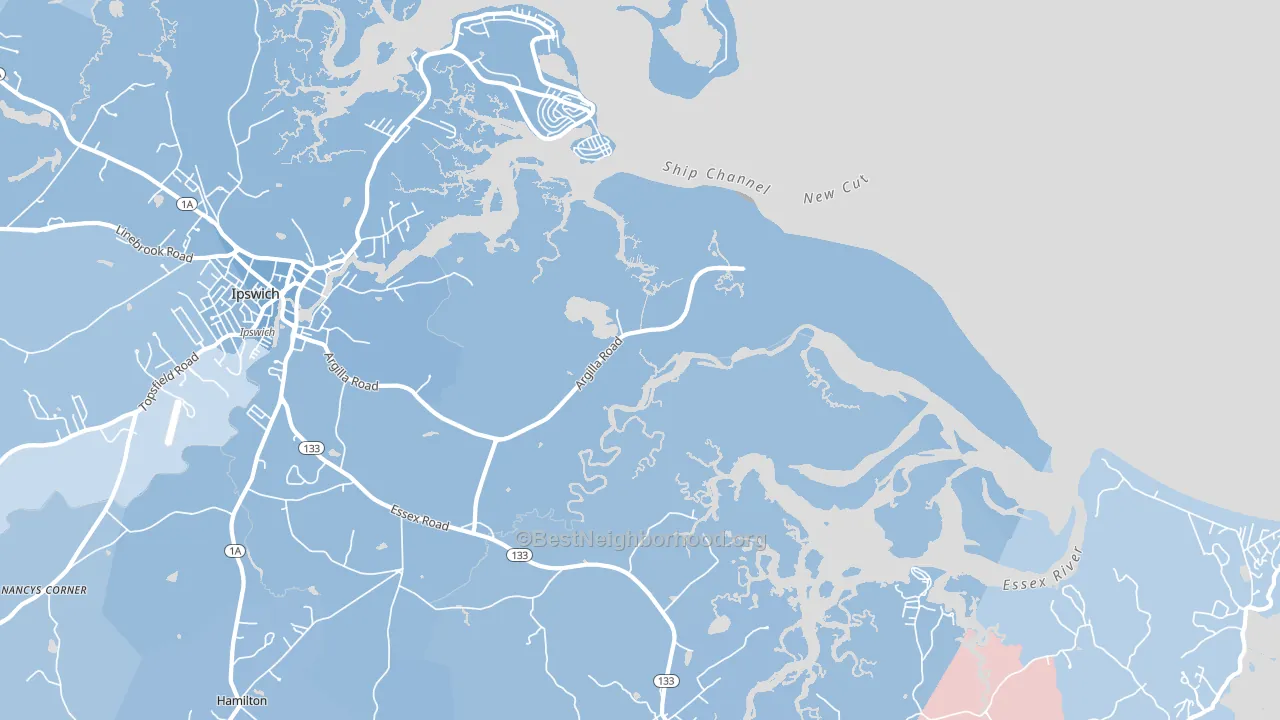 Little Neck, MA block-group political-lean map