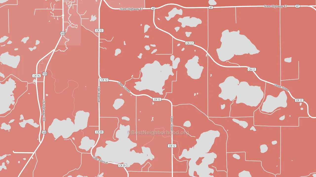 Little Pine, MN block-group political-lean map