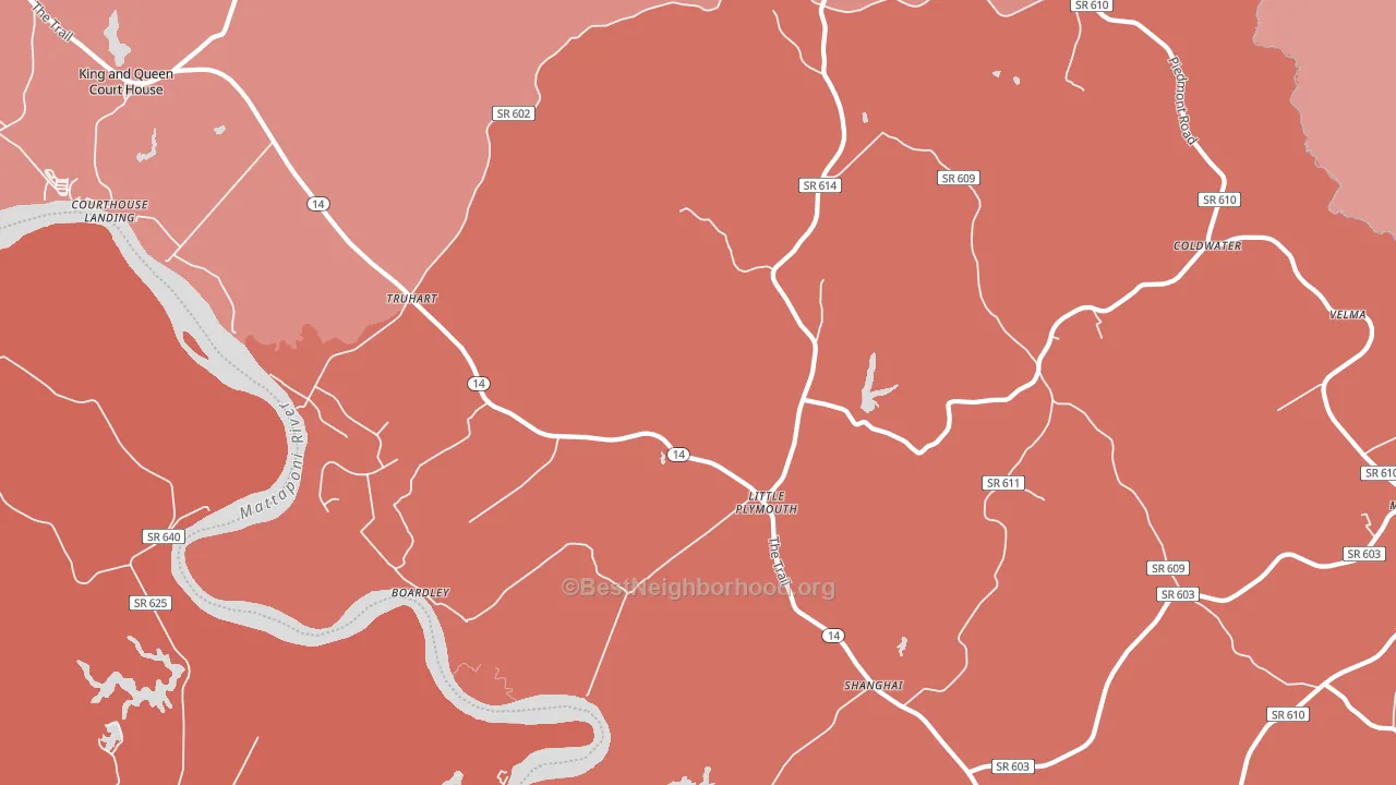 Little Plymouth, VA block-group political-lean map