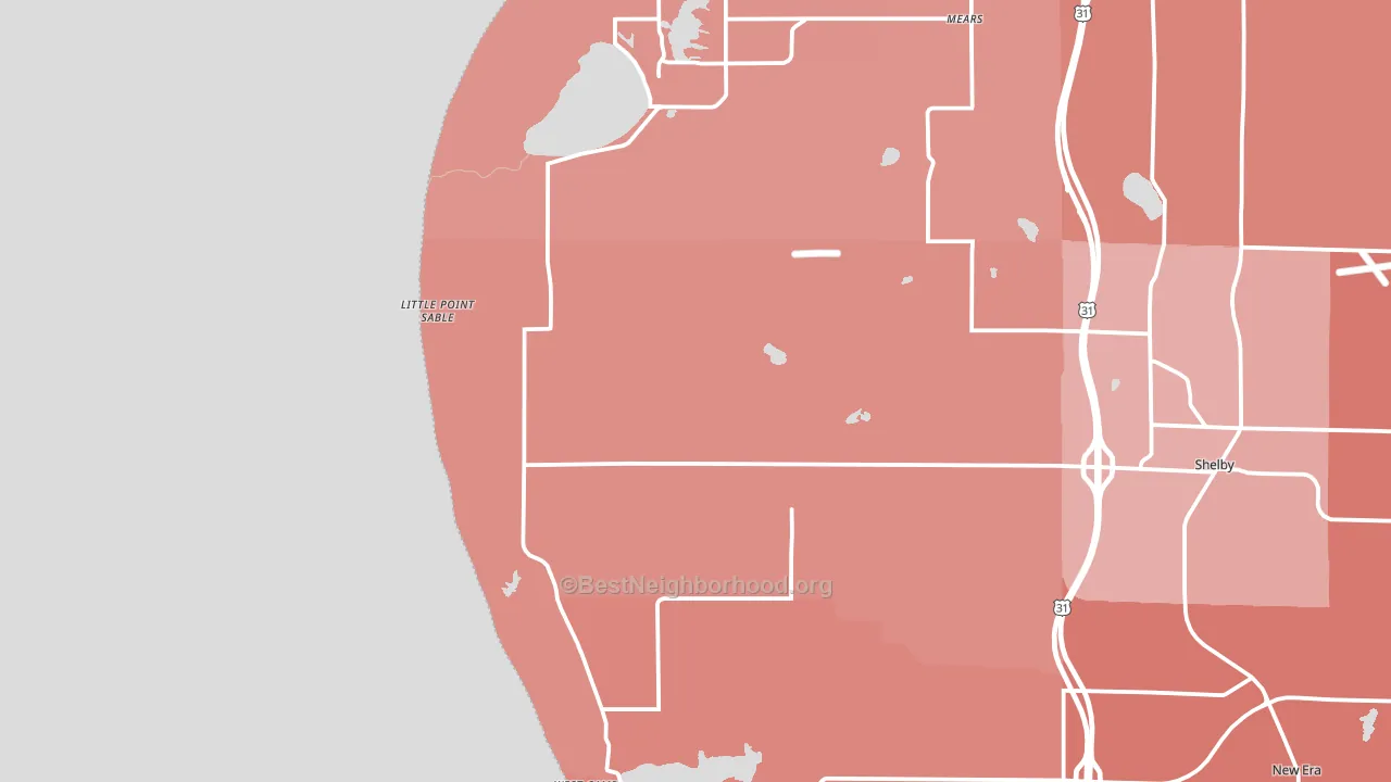 Little Point Sable, MI block-group political-lean map