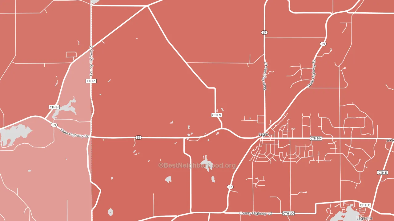 Little Prairie, WI block-group political-lean map