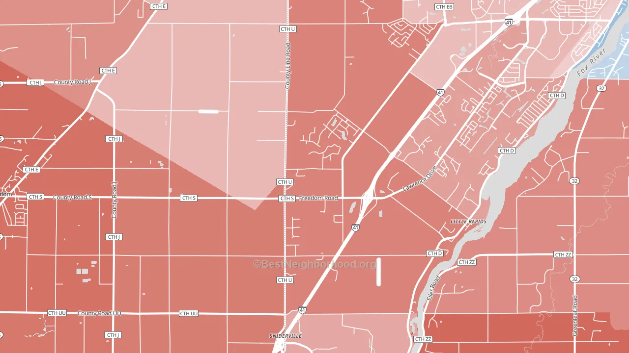 Little Rapids, WI block-group political-lean map