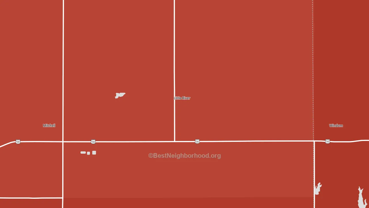 Little River, KS block-group political-lean map