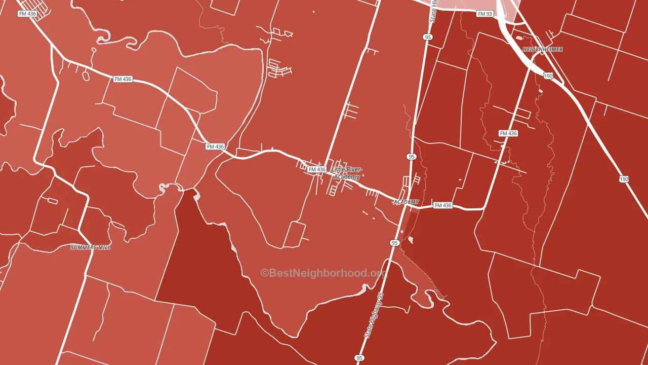 Little River, TX block-group political-lean map