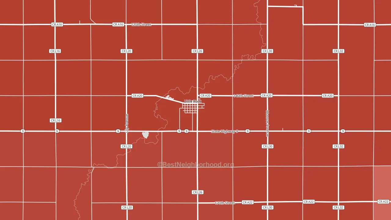 Little Rock, IA block-group political-lean map