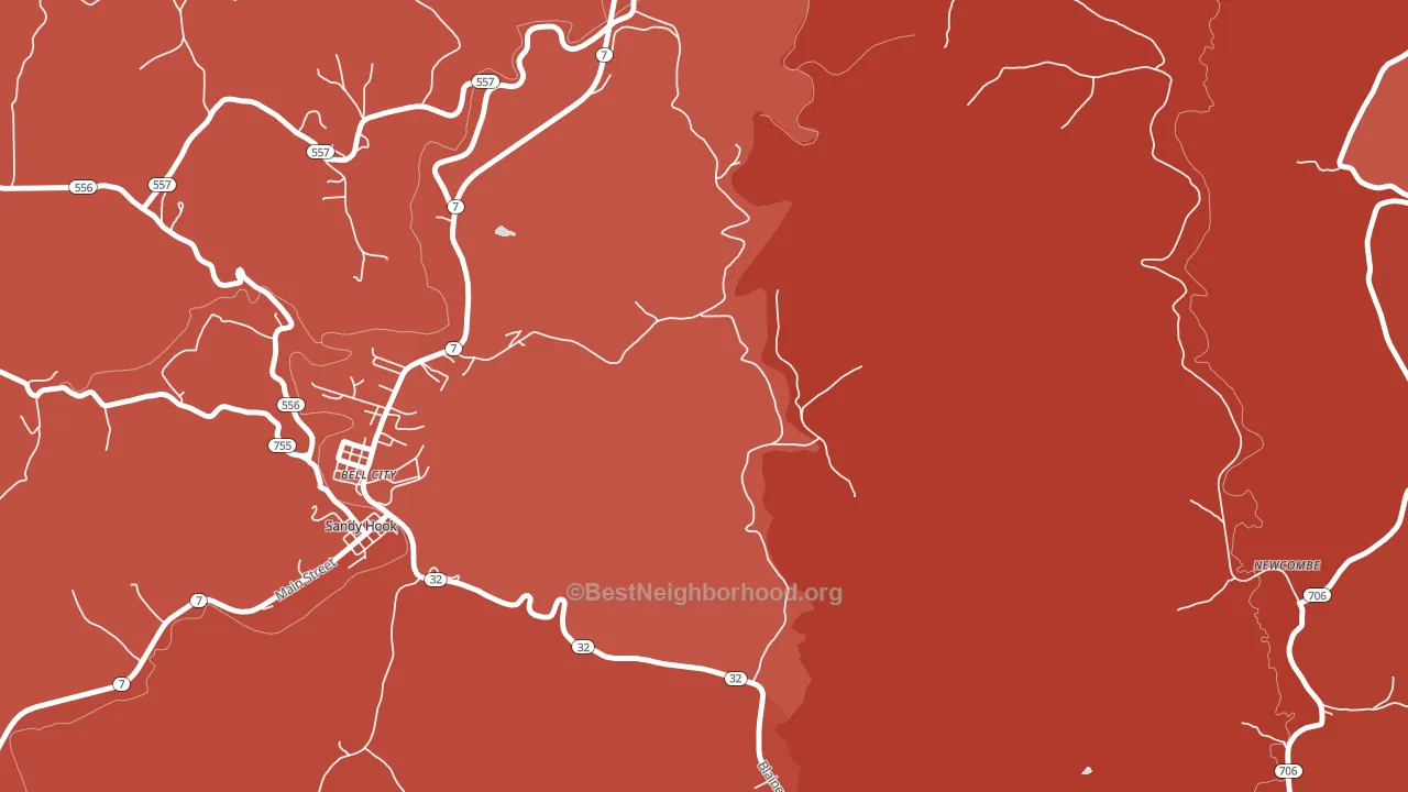 Little Sandy, KY block-group political-lean map