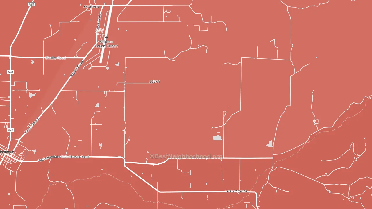 Little Shasta, CA block-group political-lean map