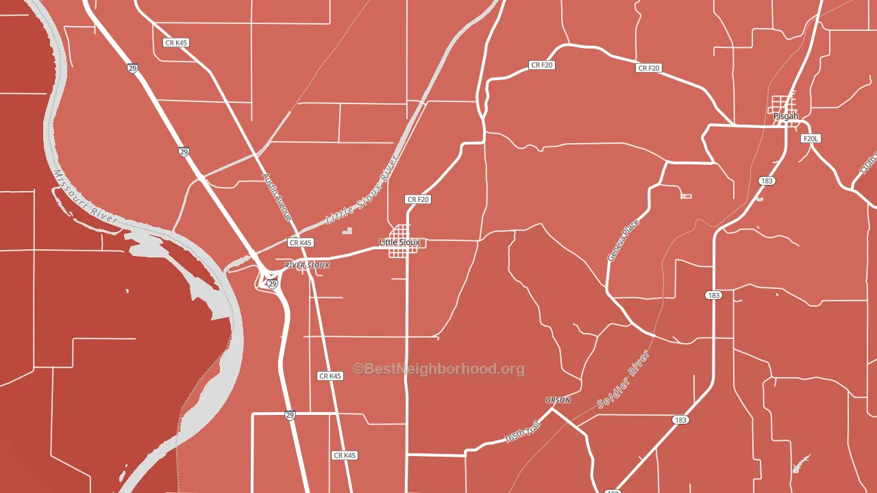 Little Sioux, IA block-group political-lean map