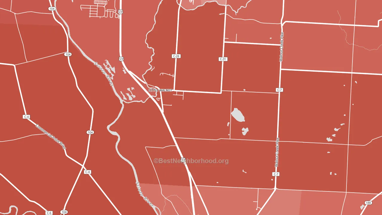 Little Walnut, OH block-group political-lean map
