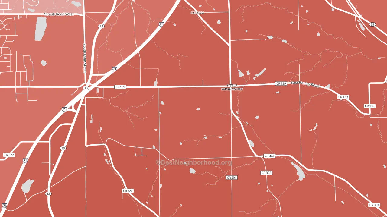 Little Washington, OH block-group political-lean map