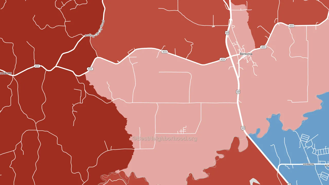 Little Yazoo, MS block-group political-lean map