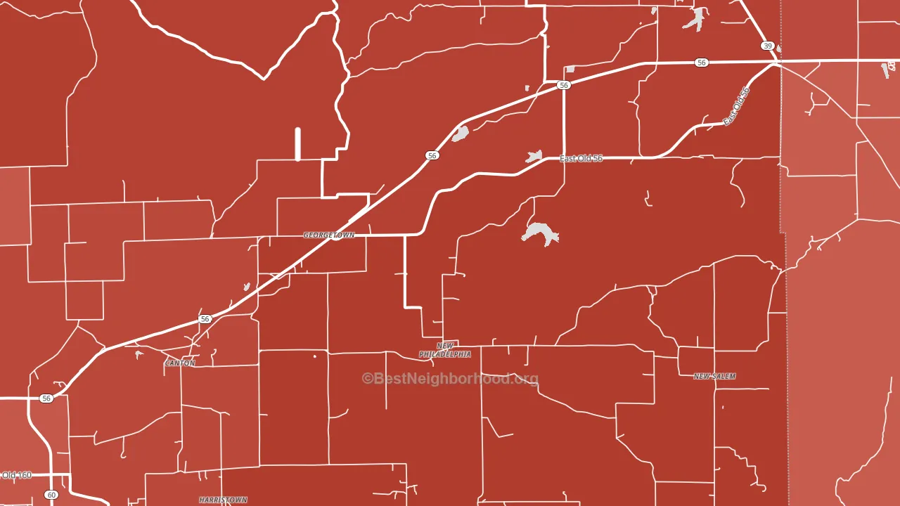 Little York, IN block-group political-lean map