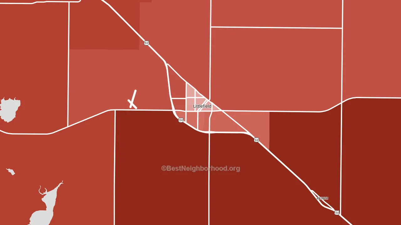 Littlefield, TX block-group political-lean map
