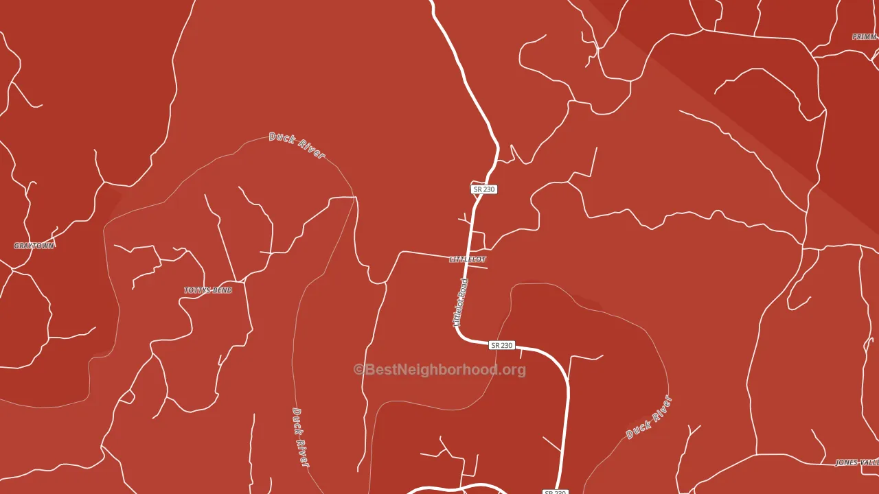 Littlelot, TN block-group political-lean map
