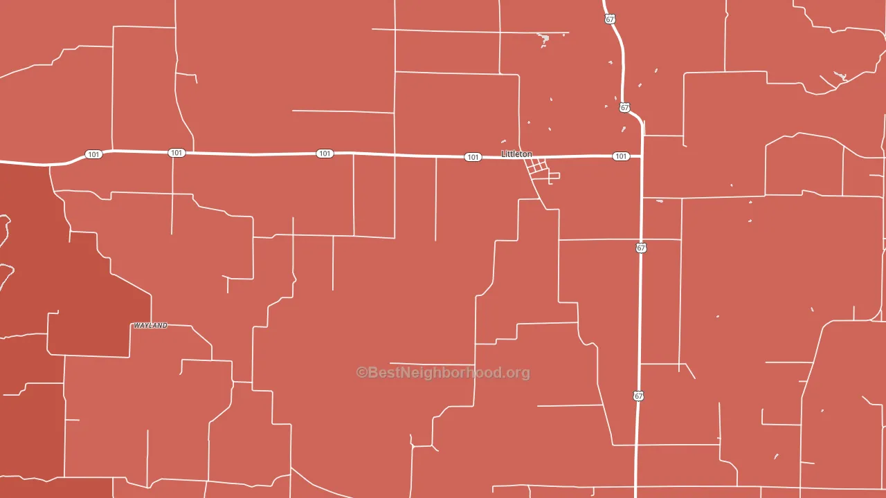 Littleton, IL block-group political-lean map