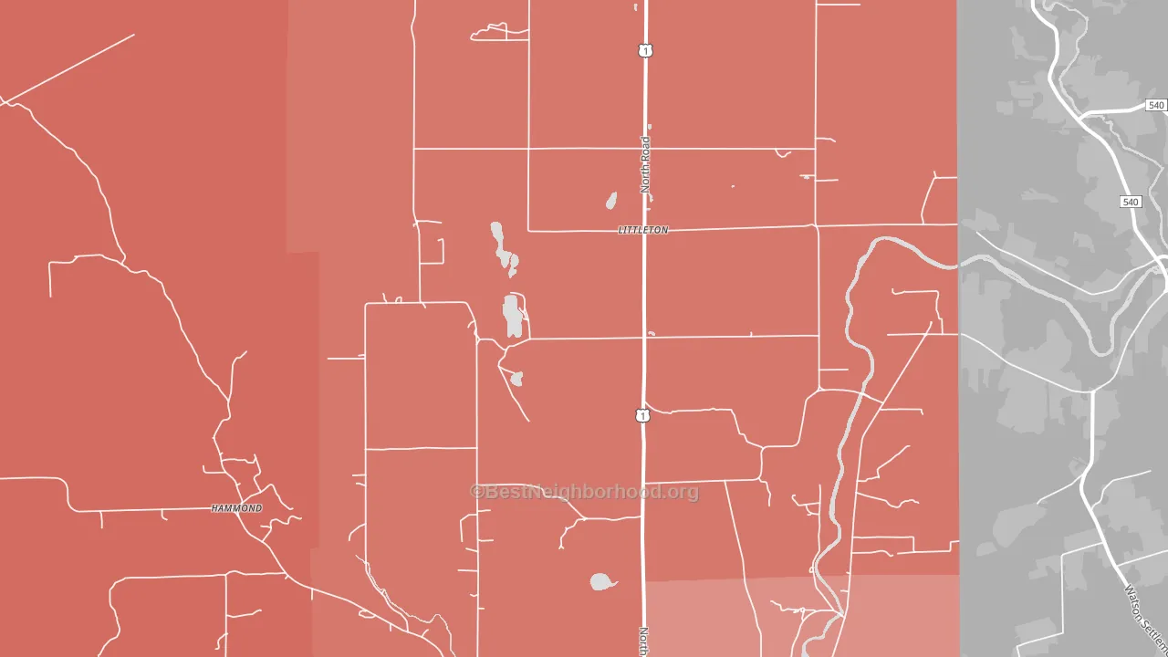 Littleton, ME block-group political-lean map