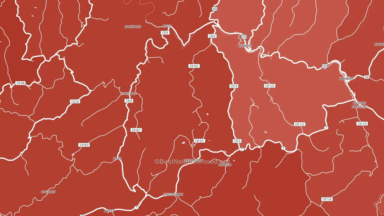 Littleton, WV block-group political-lean map